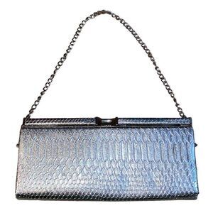 Vintage Metallic Silver Clutch | Handbag | Evening Bag